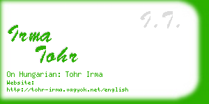 irma tohr business card